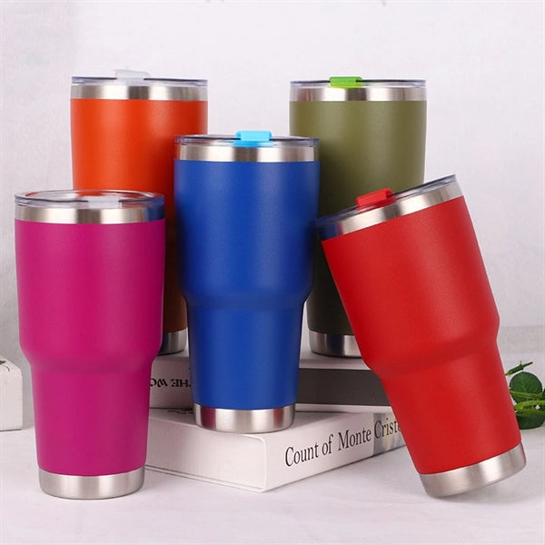 30oz Double Wall Vacuum Insulated Tumbler with Lid and Straw