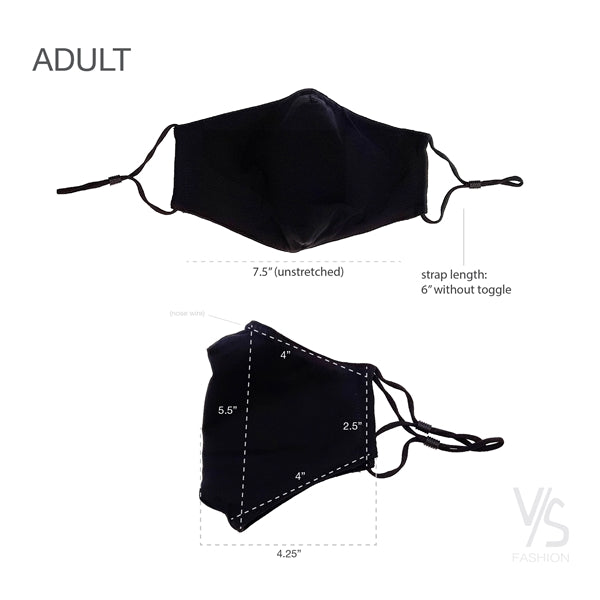 3 Layer Adjustable Face Masks with Nose Wire & Filter Pocket