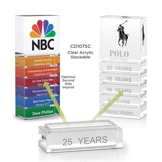 Stackable Clear Acrylic Bar Milestone Awards