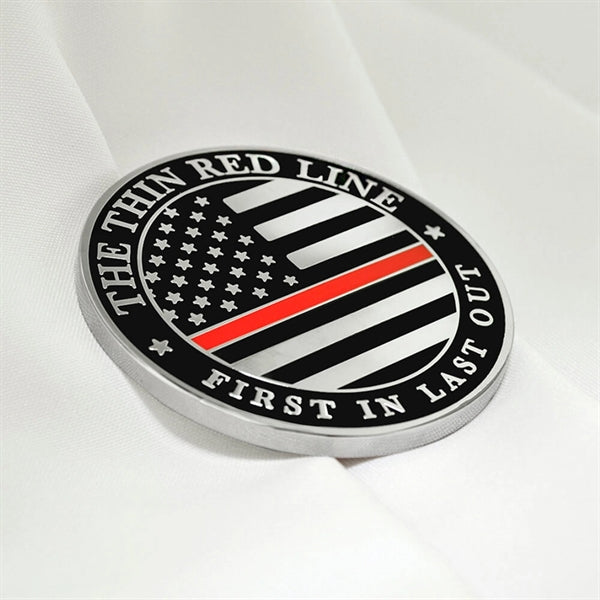 Thin Red Line Coin - Engravable