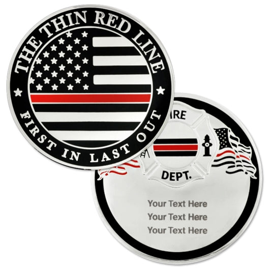 Thin Red Line Coin - Engravable