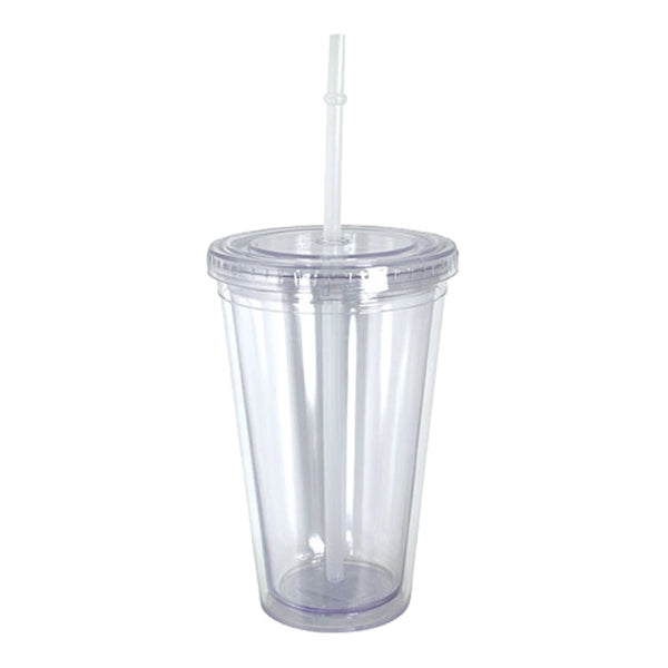 16 oz. Retractable Straw Acrylic Cup
