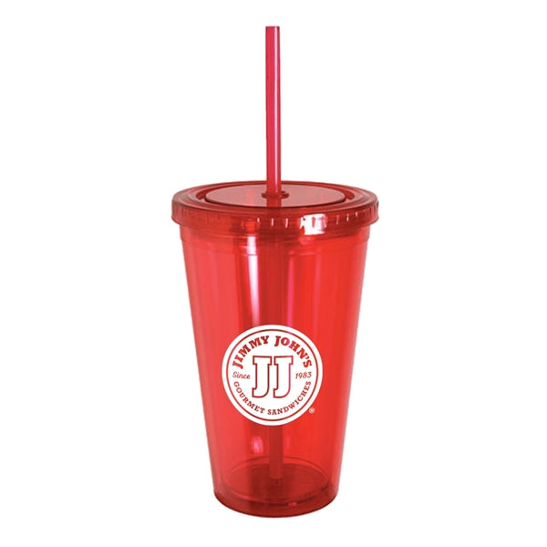 16 oz. Retractable Straw Acrylic Cup