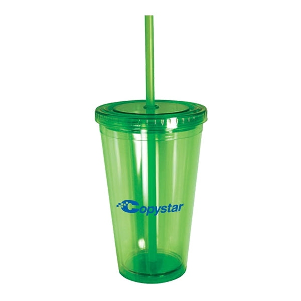 16 oz. Retractable Straw Acrylic Cup