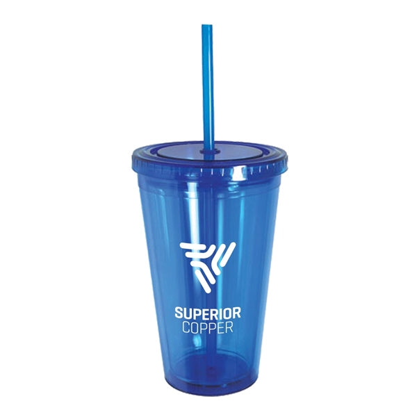 16 oz. Retractable Straw Acrylic Cup