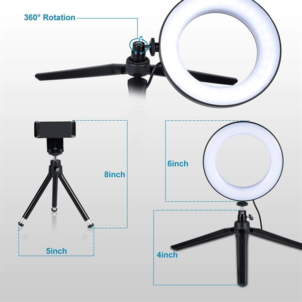 LED Ring Light 6" with Tripod Stand