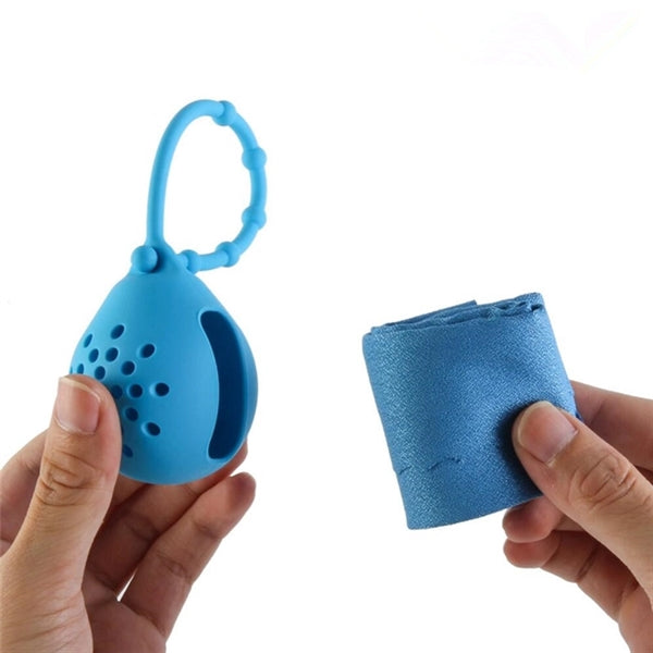 Portable Cooling Quick Dry Towel with Silicone Case