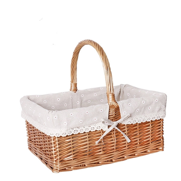 Rurality Wicker Picnic Basket with Lid and Handle