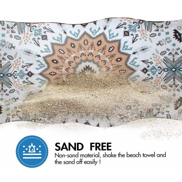 Full Color Imprint Microfiber Rectangle Beach Towel Blanket