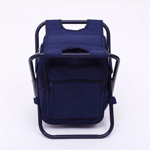 Outdoor Portable Stool with Insulated Cooler Bag