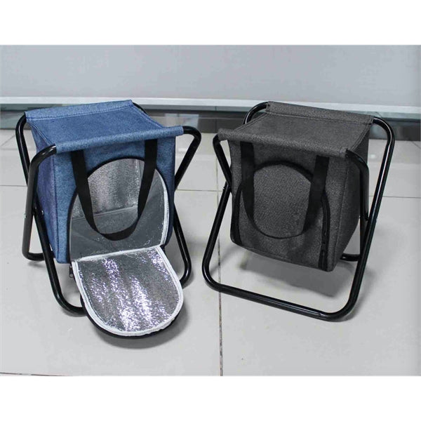 Outdoor Portable Stool with Insulated Cooler Bag