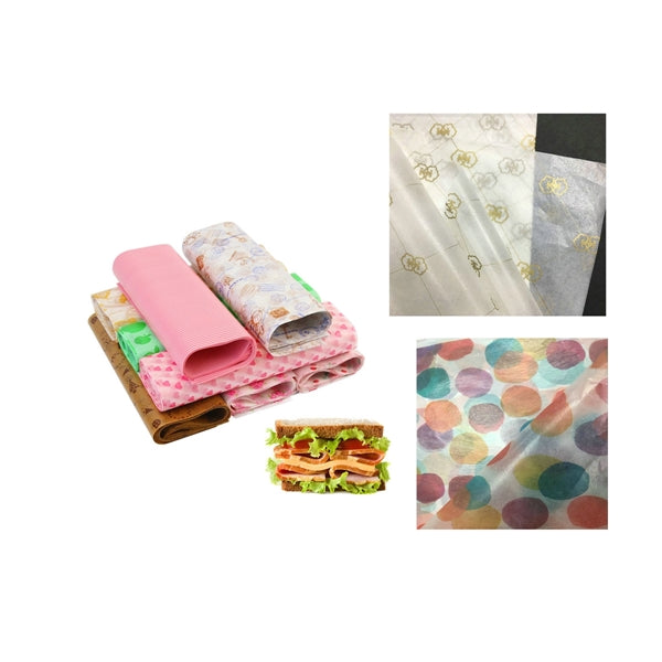 Food grade custom logo printed wax grease proof paper