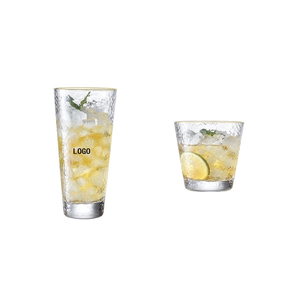 Heat-resistant Glass cup with gold line