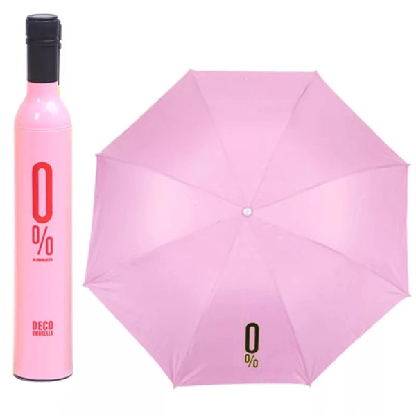 Folding Umbrella with Wine Bottle
