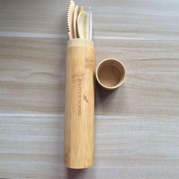 Bamboo Eco Friendly Knife and Fork Travel Set
