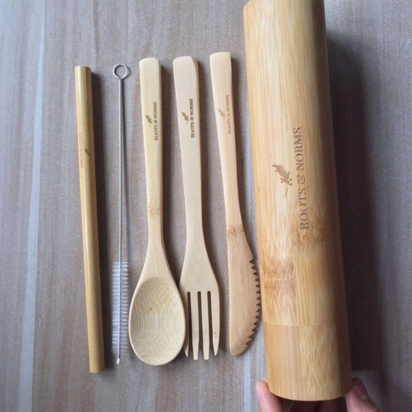 Bamboo Eco Friendly Knife and Fork Travel Set