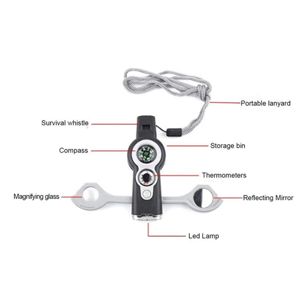 7 in 1 Outdoor Emergency Survival Whistle