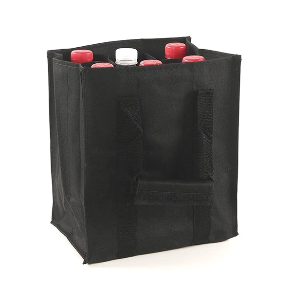 6 Bottles in Non-woven Wine Bag with Hook and Loop Fastener