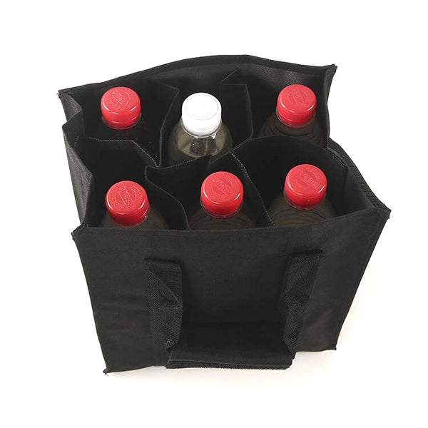 6 Bottles in Non-woven Wine Bag with Hook and Loop Fastener