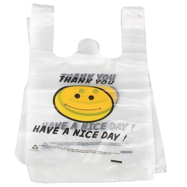 White Plastic T-shirt Bags -12.6 " x 5.51 " x 19.7 "