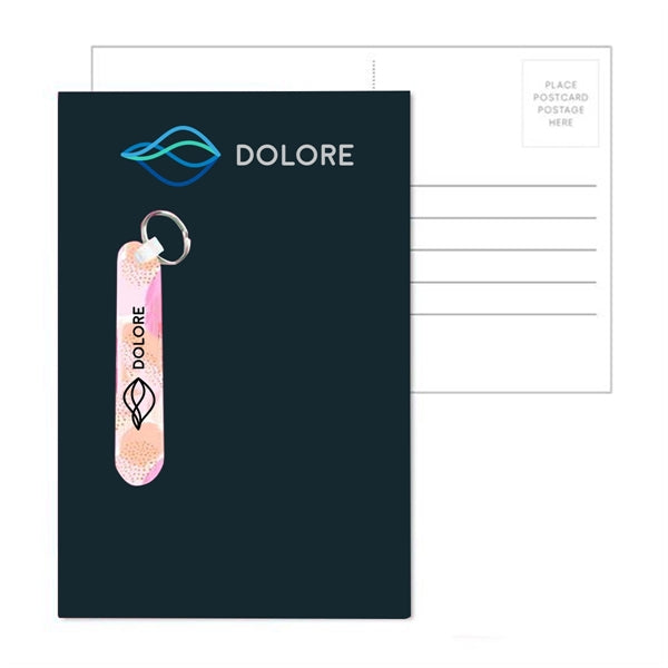 3.5" Colorful Post Card with Keyring held Nail File