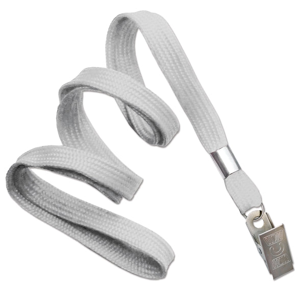 3/8" Blank Non-Breakaway Polyester Lanyard with Bulldog Clip