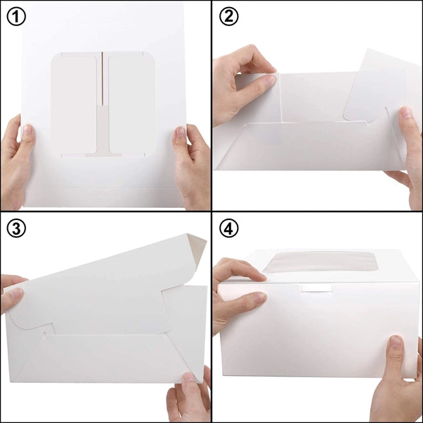 10x10x5 Inches White Bakery Boxes with Window