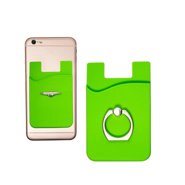 Silicone Phone Wallet w/ Metal Ring Holder