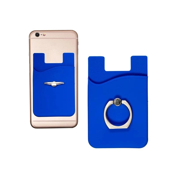 Silicone Phone Wallet w/ Metal Ring Holder