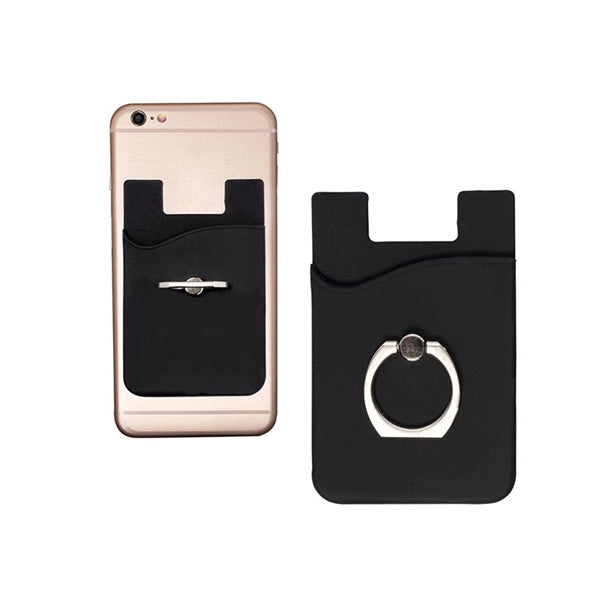 Silicone Phone Wallet w/ Metal Ring Holder