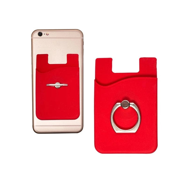 Silicone Phone Wallet w/ Metal Ring Holder