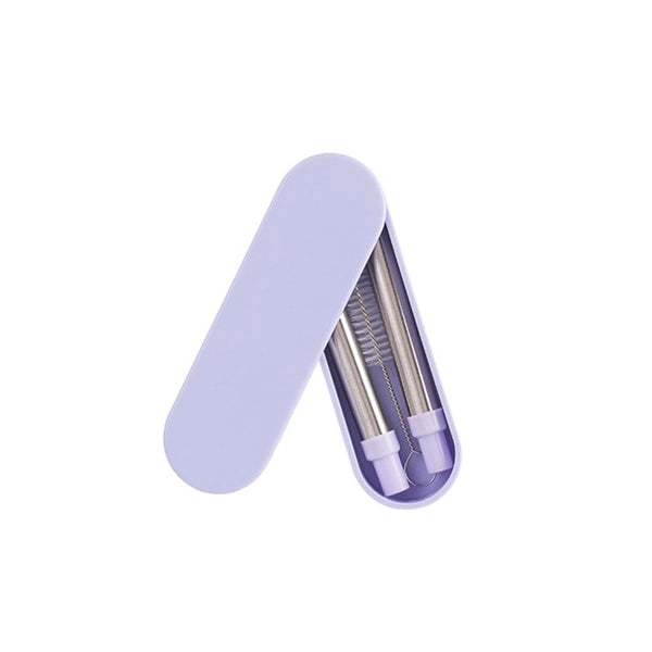Collapsible Stainless Straws w/ Case Cleaning Brush