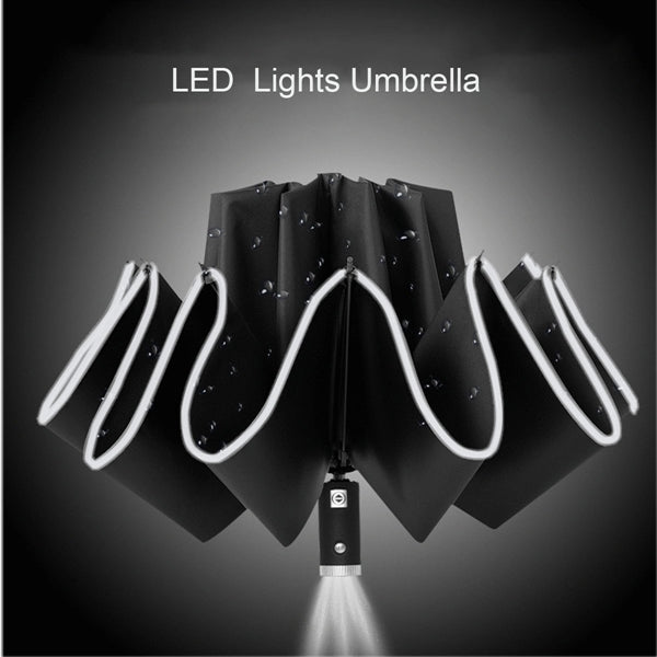 Reverse Inverted Folding 41.3" Umbrella with LED light