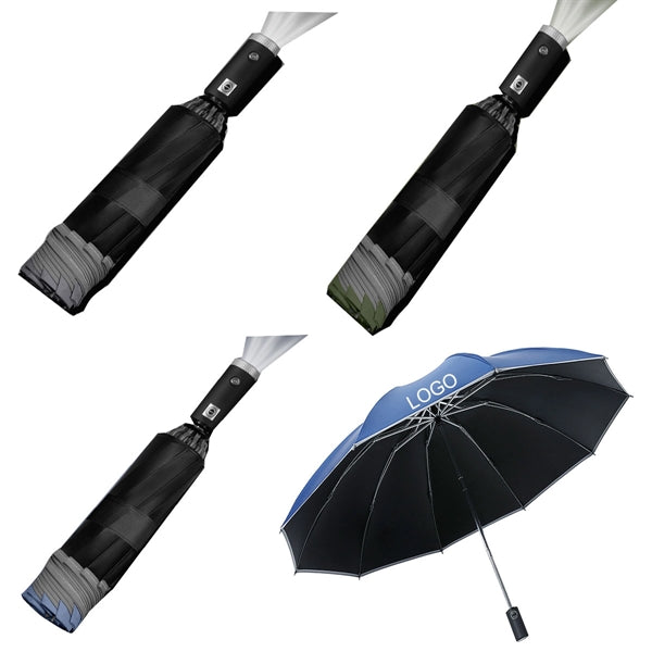 Reverse Inverted Folding 41.3" Umbrella with LED light
