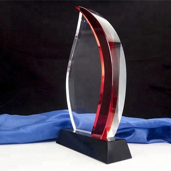 Engraved Crystal Flame Trophy Award
