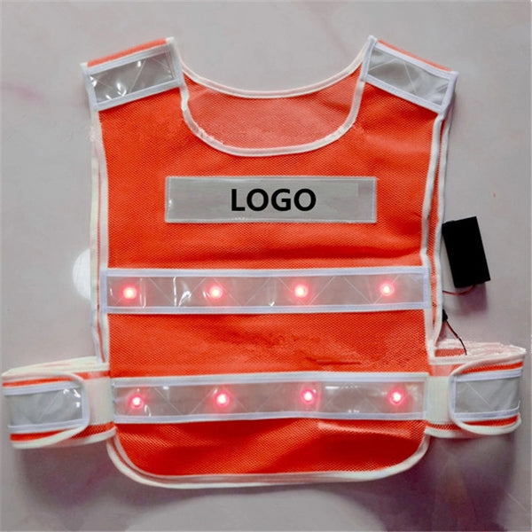 LED Reflective Vest for Night Patrol/Cycling/Traffic