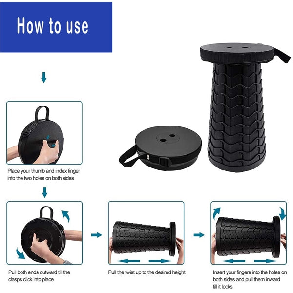 Portable Plastic Retractable Folding Chair Telescopic Stool