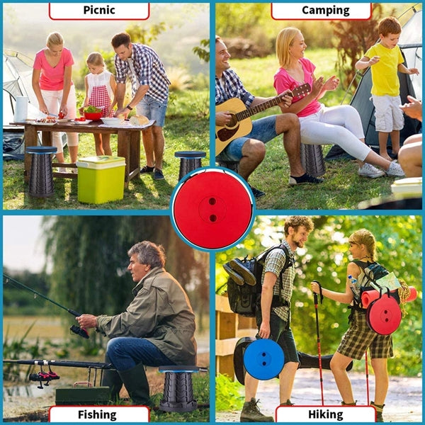 Portable Plastic Retractable Folding Chair Telescopic Stool