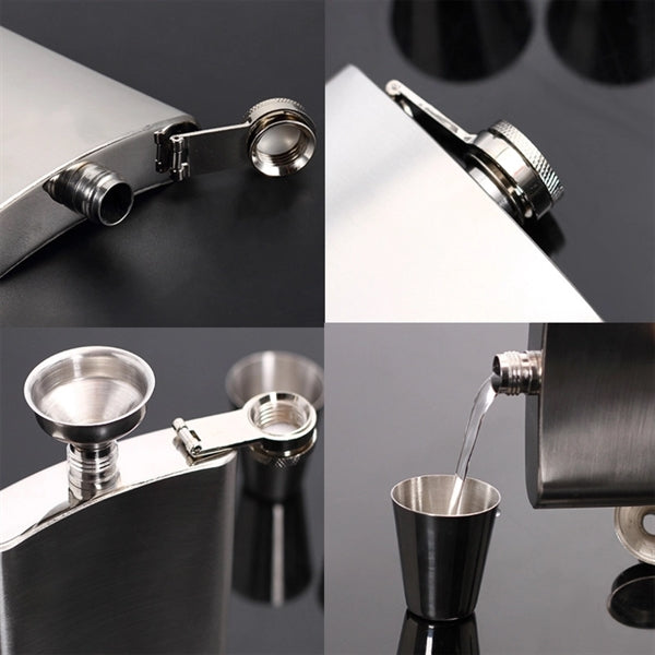 4pcs/set Stainless Steel Hip Flask, Shot Glass and Funnel
