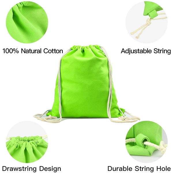 100% Cotton Drawstring Backpacks