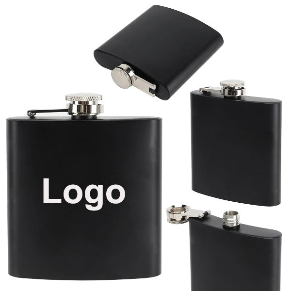 6oz. Matte Black Hip Flask