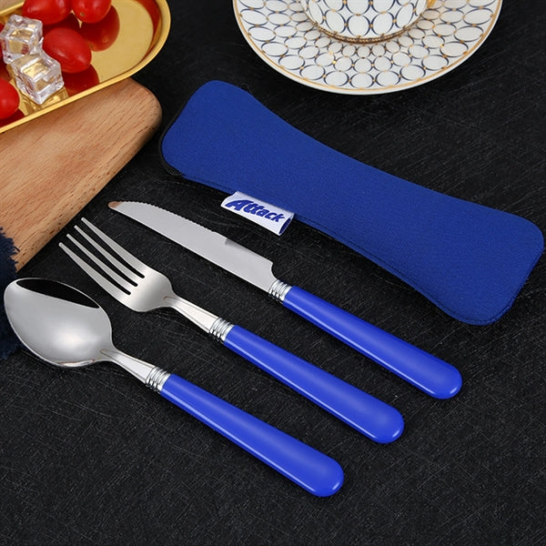 Plastic Handle Camping Tableware Set