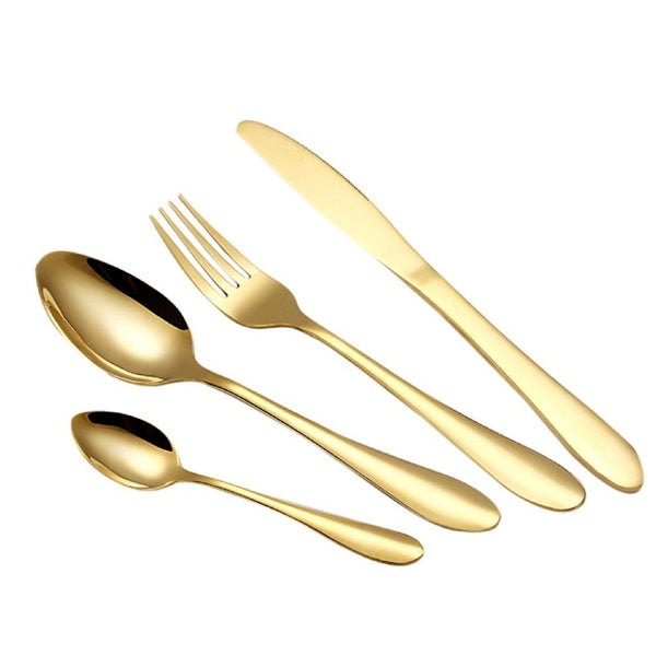 4PCS Stainless Steel Upscale Dinnerware Set