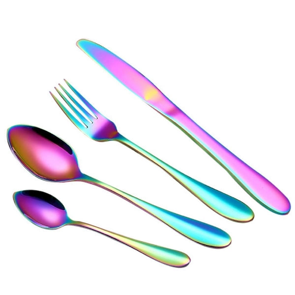 4PCS Stainless Steel Upscale Dinnerware Set