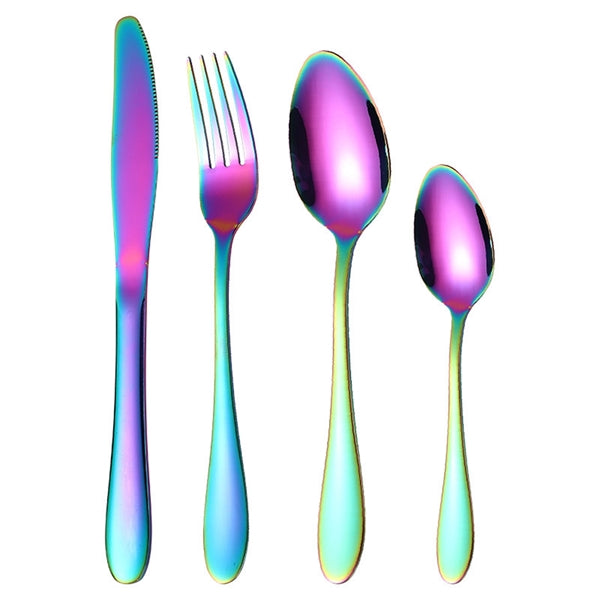4PCS Stainless Steel Upscale Dinnerware Set