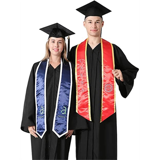 Embroidery Logo Trimmed Graduation Honor Stole