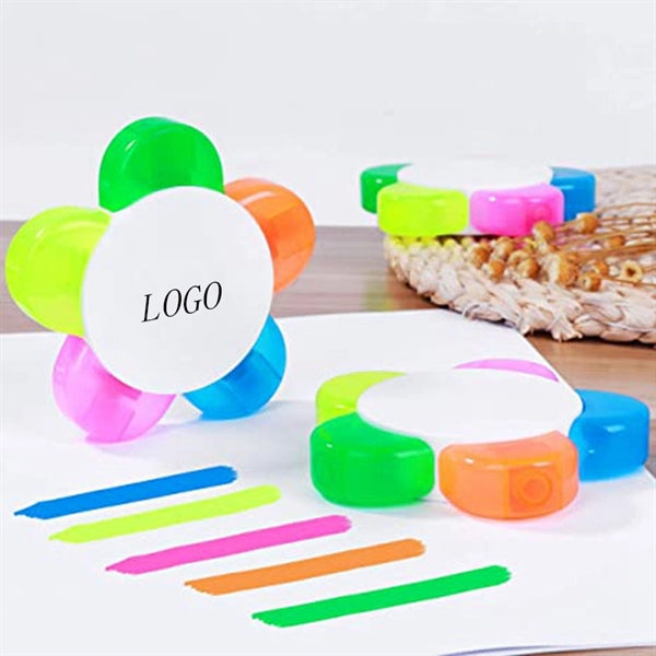 Rainbow Sunflower Multi-Colored Highlighter Pen