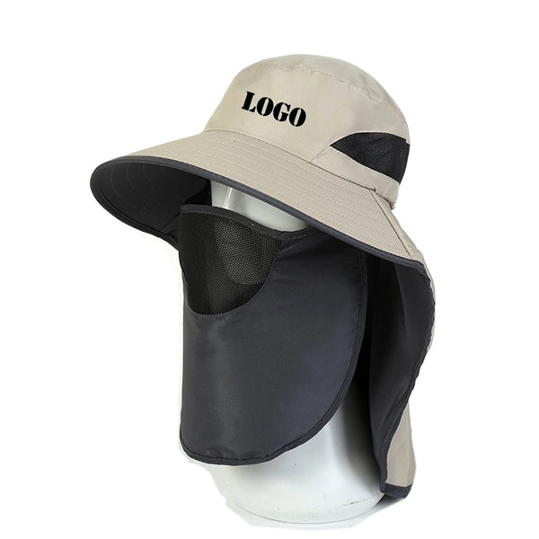 Wide Birm Fishing Hat with Face Cover & Neck Flap