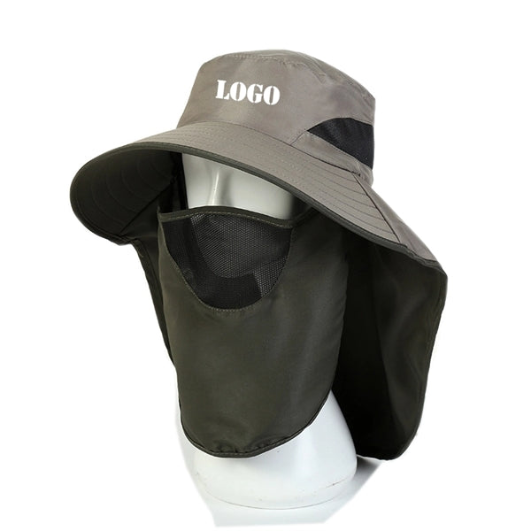 Wide Birm Fishing Hat with Face Cover & Neck Flap