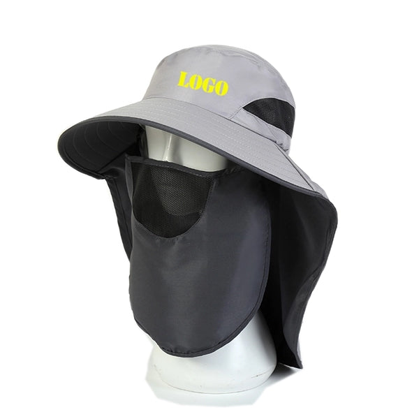 Wide Birm Fishing Hat with Face Cover & Neck Flap